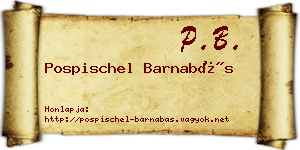 Pospischel Barnabás névjegykártya
